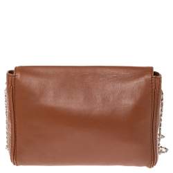 Pre Owned Carolina Herrera Brown Leather New Baltazar Shoulder Bag