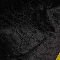 Pre Owned Carolina Herrera Yellow Perforated Logo Leather Flap Tassel Chain Shoulder Bag