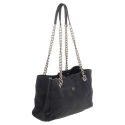 Pre Owned Carolina Herrera Black Leather Chain Shoulder Bag