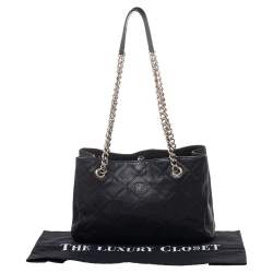 Pre Owned Carolina Herrera Black Leather Chain Shoulder Bag