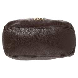 Pre Owned Carolina Herrera Brown Leather Chain Tassel Chain Crossbody Bag