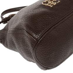 Pre Owned Carolina Herrera Brown Leather Chain Tassel Chain Crossbody Bag