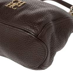 Pre Owned Carolina Herrera Brown Leather Chain Tassel Chain Crossbody Bag