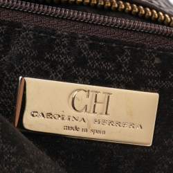 Pre Owned Carolina Herrera Brown Leather Chain Tassel Chain Crossbody Bag