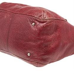 Pre Owned Carolina Herrera Burgundy Monogram Leather Audrey Tote