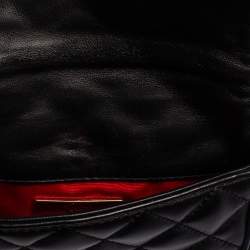 Pre Owned Carolina Herrera Black Quilted Leather Chain Crossbody Bag