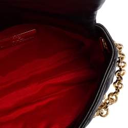 Pre Owned Carolina Herrera Black Quilted Leather Chain Crossbody Bag