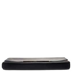 Pre Owned Carolina Herrera Black Leather Flap Clutch