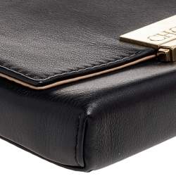 Pre Owned Carolina Herrera Black Leather Flap Clutch