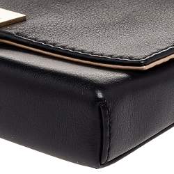 Pre Owned Carolina Herrera Black Leather Flap Clutch