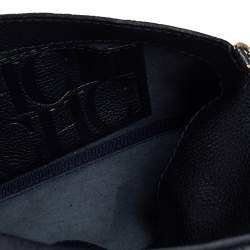 Pre Owned Carolina Herrera Navy Blue Leather Chain Clutch