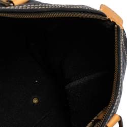 Pre Owned Carolina Herrera Dark Blue Monogram Leather Large Andy Boston Bag