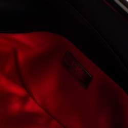 Pre Owned Carolina Herrera Black/White Striped Satin Chain Clutch