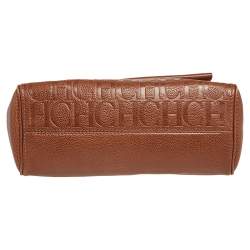 Carolina Herrera Brown Leather Minuetto Top Handle Bag
