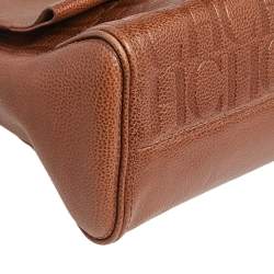 Carolina Herrera Brown Leather Minuetto Top Handle Bag