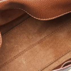 Carolina Herrera Brown Leather Minuetto Top Handle Bag