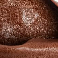 Carolina Herrera Brown Leather Minuetto Top Handle Bag