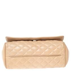 Pre Owned Carolina Herrera Beige Quilted Leather Chain Shoulder Bag