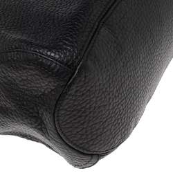 Pre Owned Carolina Herrera Black Leather Chain Tassel Hobo