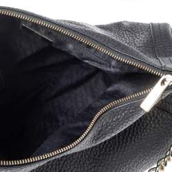 Pre Owned Carolina Herrera Black Leather Chain Tassel Hobo