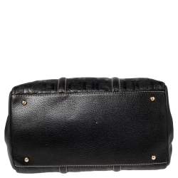 Pre Owned Carolina Herrera Black Embossed Monogram Leather Andy Tote