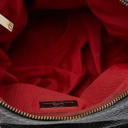 Pre Owned Carolina Herrera Black Pebbled Leather Chain Shoulder Bag