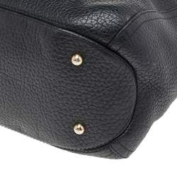 Pre Owned Carolina Herrera Black Pebbled Leather Chain Shoulder Bag