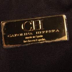 Pre Owned Carolina Herrera Red Monogram Canvas and Leather Pouch