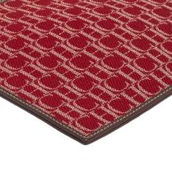 Pre Owned Carolina Herrera Red Monogram Canvas and Leather Pouch