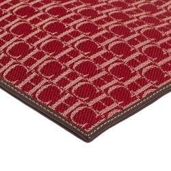 Pre Owned Carolina Herrera Red Monogram Canvas and Leather Pouch