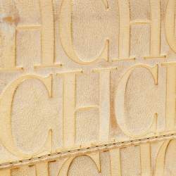 Pre Owned Carolina Herrera Metallic Gold Monogram Leather Tassel Trifold Wallet