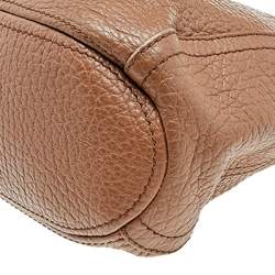 Pre Owned Carolina Herrera Brown Leather Chain Tassel Shoulder Bag