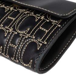 Carolina Herrera Black Monogram Leather Belt Bag