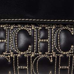 Carolina Herrera Black Monogram Leather Belt Bag
