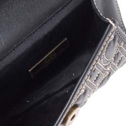 Carolina Herrera Black Monogram Leather Belt Bag
