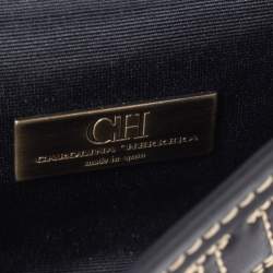 Carolina Herrera Black Monogram Leather Belt Bag