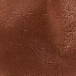 Pre Owned Carolina Herrera Brown Monogram Embossed Leather Tote