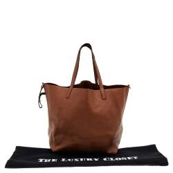 Pre Owned Carolina Herrera Brown Monogram Embossed Leather Tote