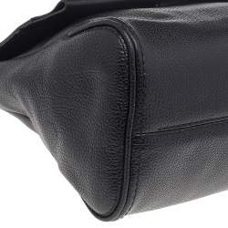 Pre Owned Carolina Herrera Black Leather Minuetto Top Handle Flap Shoulder Bag