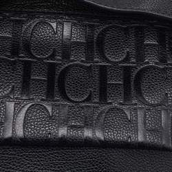 Pre Owned Carolina Herrera Black Leather Minuetto Top Handle Flap Shoulder Bag