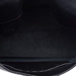 Pre Owned Carolina Herrera Black Leather Minuetto Top Handle Flap Shoulder Bag