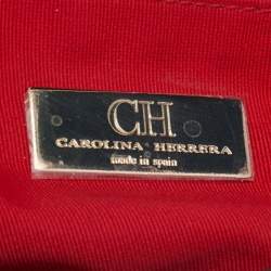 Pre Owned Carolina Herrera Brown Leather Tassel Flap Chain Shoulder Bag