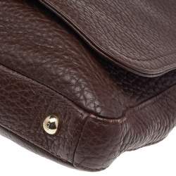 Pre Owned Carolina Herrera Brown Leather Tassel Flap Chain Shoulder Bag