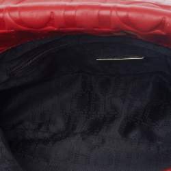 Pre Owned Carolina Herrera Red Leather Flap Chain Shoulder Bag