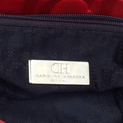Pre Owned Carolina Herrera Red Leather Flap Chain Shoulder Bag