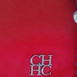 Pre Owned Carolina Herrera Red Leather Flap Chain Shoulder Bag