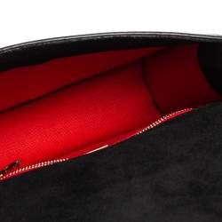 Pre Owned Carolina Herrera Black Leather Flap Shoulder Bag