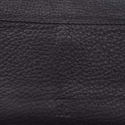 Carolina Herrera Green Monogram Embossed Leather Flap Continental Wallet