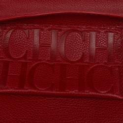 Pre Owned Carolina Herrera Red Leather Flap Chain Shoulder Bag