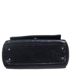 Pre Owned Carolina Herrera Black Leather Chain Flap Shoulder Bag